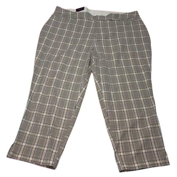 Ava & Viv Pants - NWT Women's High-Rise Tapered Pants - Ava & Viv Cream Plaid Size 24